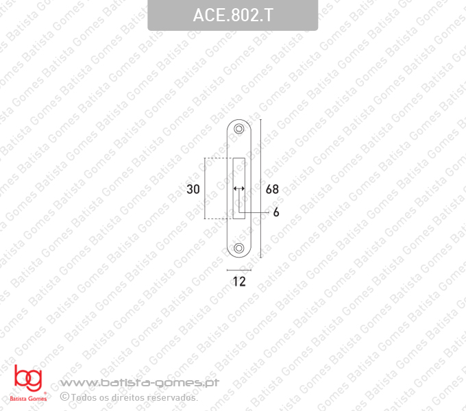 Chapa testa para fechadura de mobili�rio